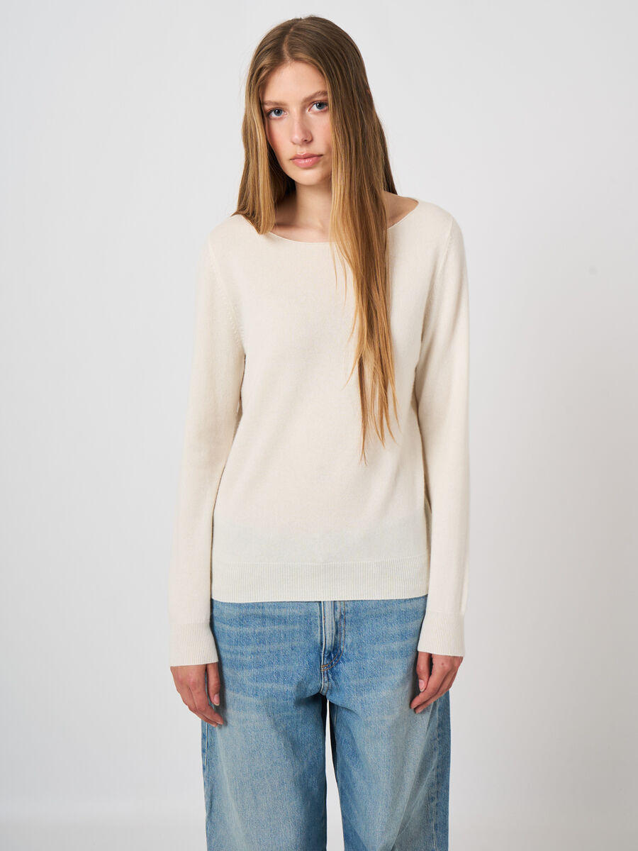 Basic-Pullover mit U-Boot-Ausschnitt aus Bio-Kaschmir image number 1