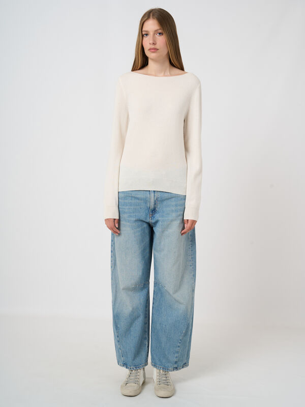 Feinstrick-Kaschmirpullover mit U-Boot-Ausschnitt image number 2