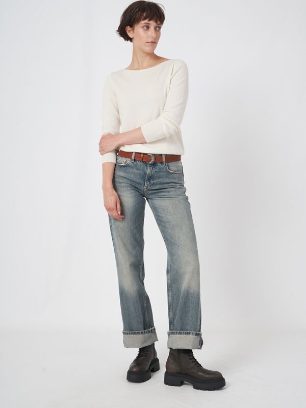 Basic-Pullover mit U-Boot-Ausschnitt aus Bio-Kaschmir image number 3