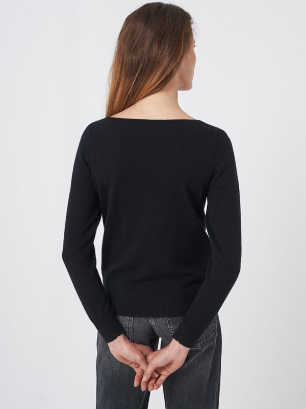 Basic boothals trui van biologisch kasjmier image number 3