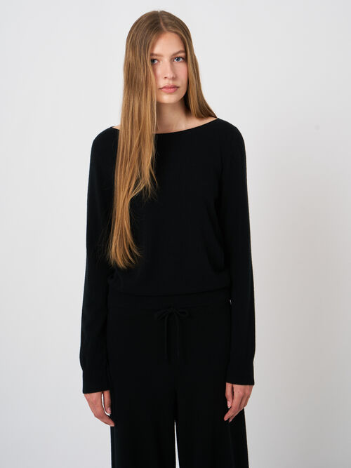 Basic-Pullover mit U-Boot-Ausschnitt aus Bio-Kaschmir