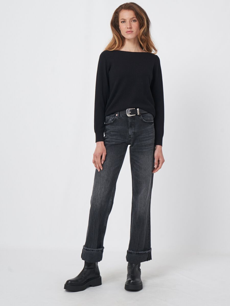 Basic-Pullover mit U-Boot-Ausschnitt aus Bio-Kaschmir image number 4