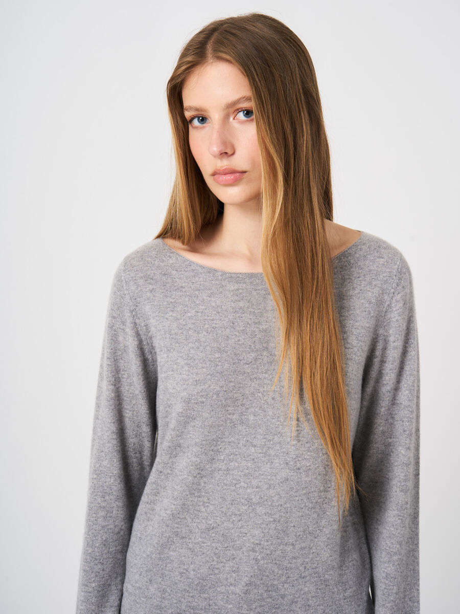 Basic-Pullover mit U-Boot-Ausschnitt aus Bio-Kaschmir image number 0