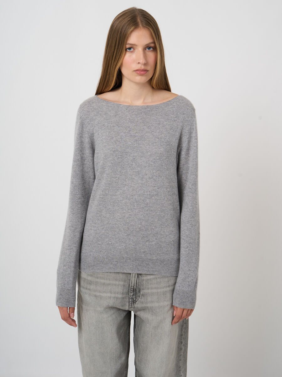 Feinstrick-Kaschmirpullover mit U-Boot-Ausschnitt image number 1