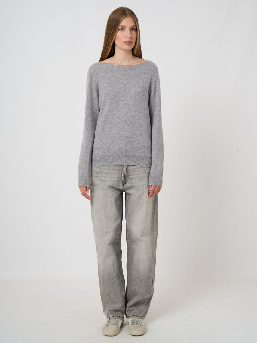Feinstrick-Kaschmirpullover mit U-Boot-Ausschnitt image number 2