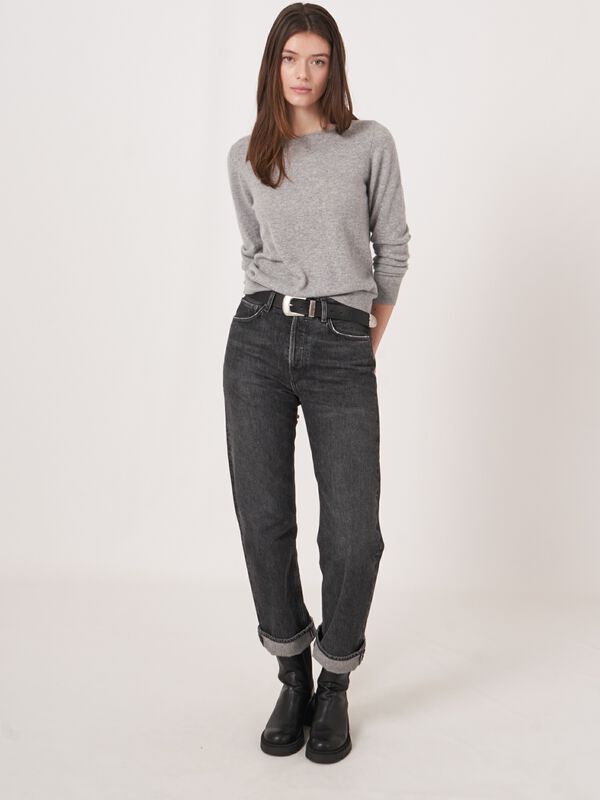 Basic boothals trui van biologisch kasjmier image number 4