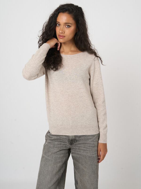 Basic boothals trui van biologisch kasjmier image number 1