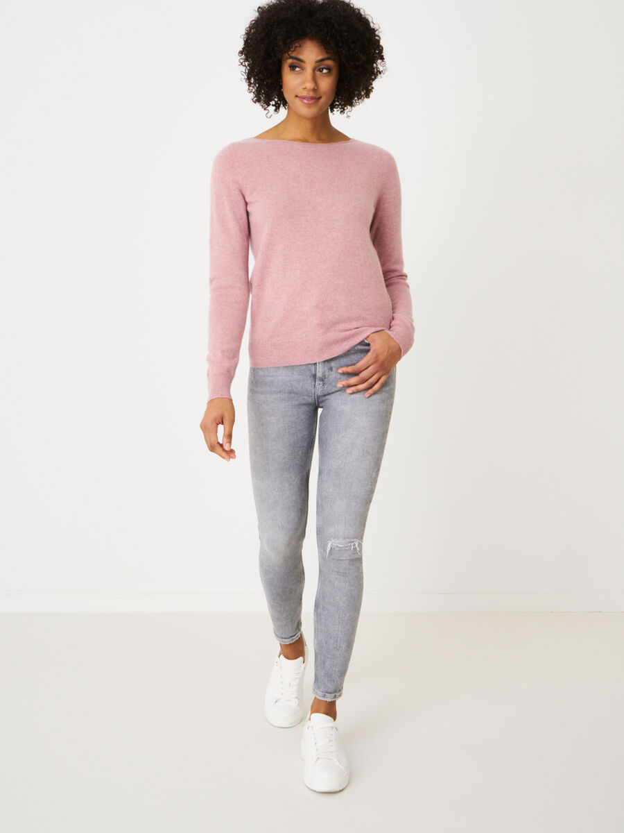 Basic boat neck sweater in organic cashmere image number 94