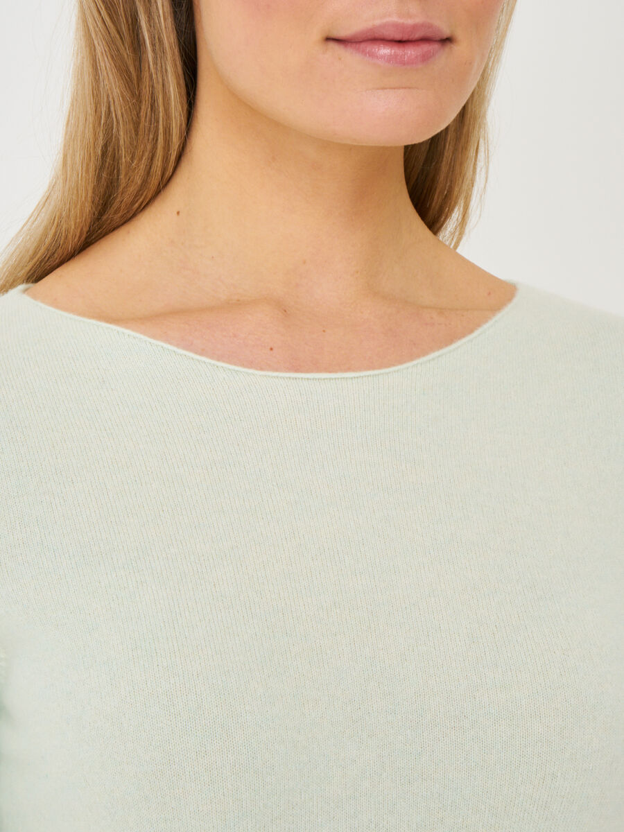 Basic boat neck sweater in organic cashmere image number 97