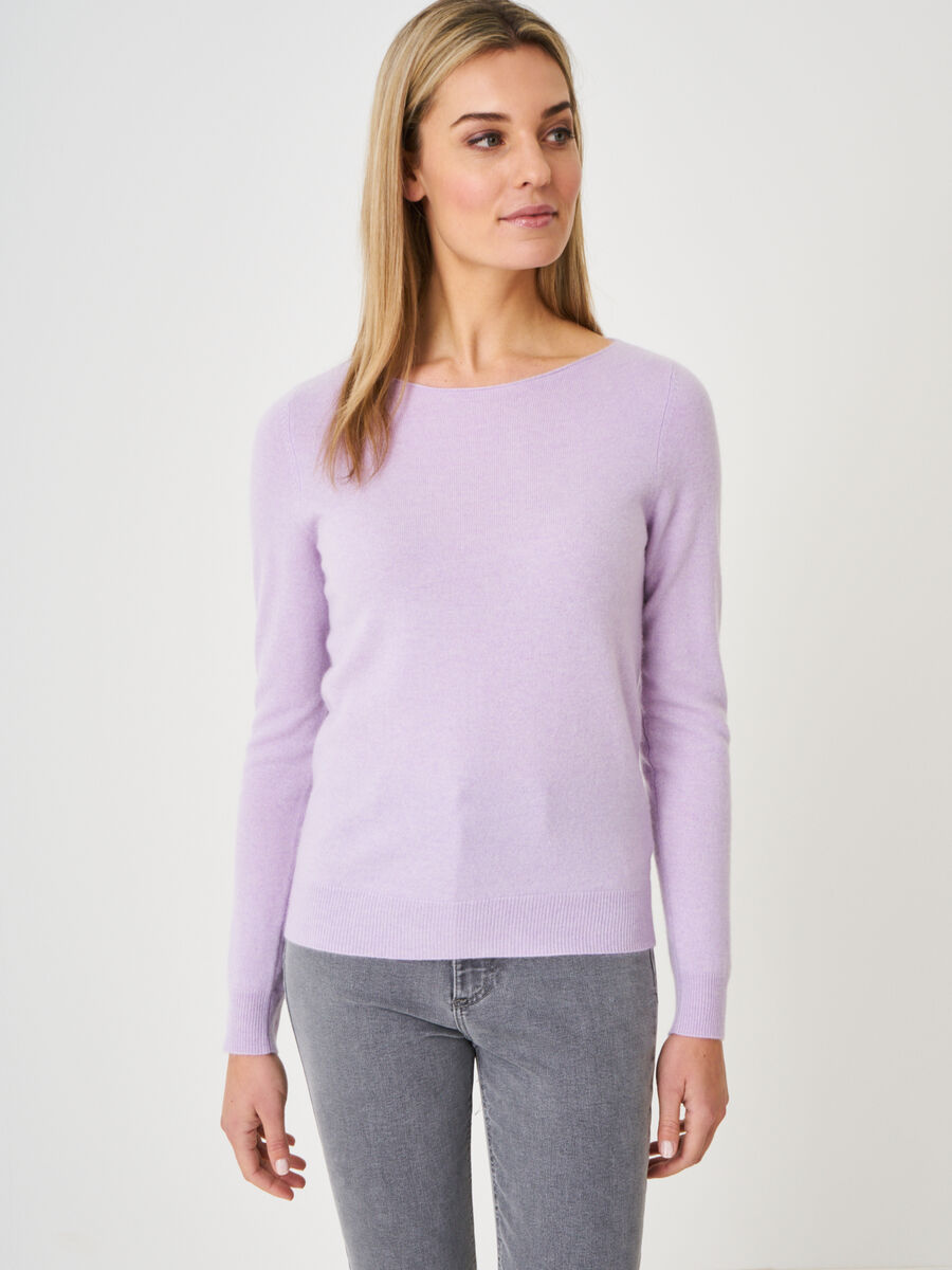 Basic boat neck sweater in organic cashmere image number 99