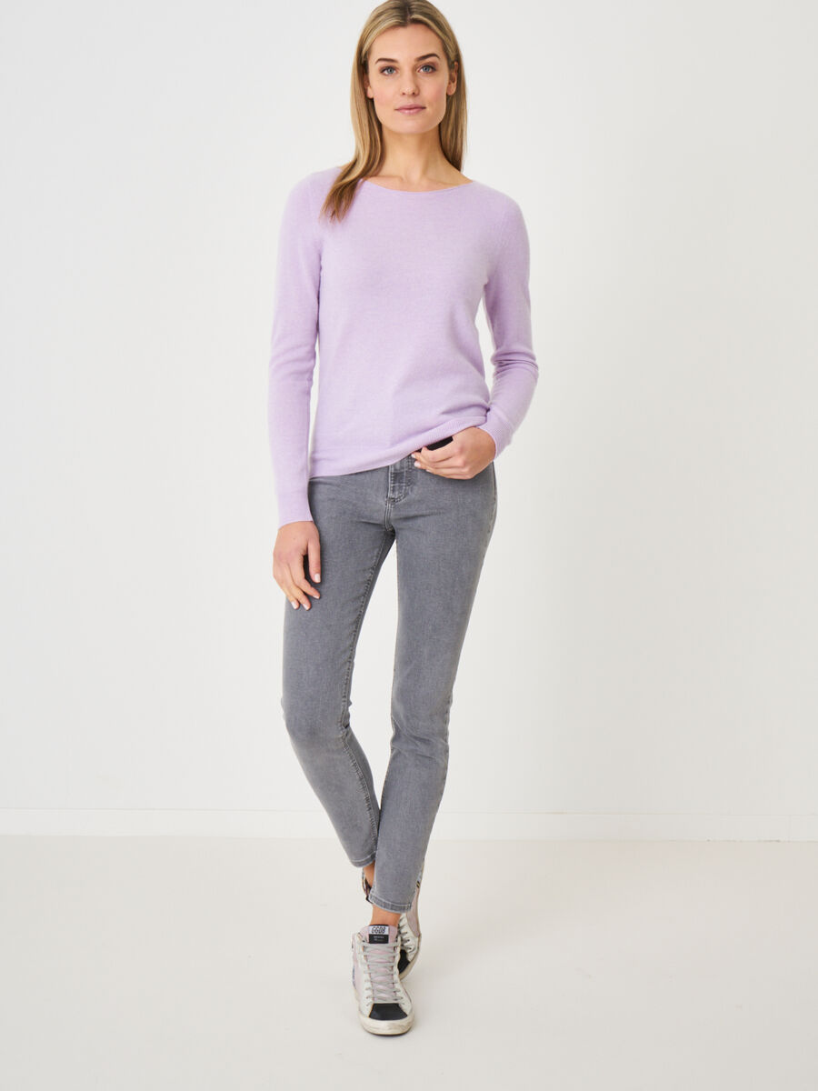 Basic boat neck sweater in organic cashmere image number 102