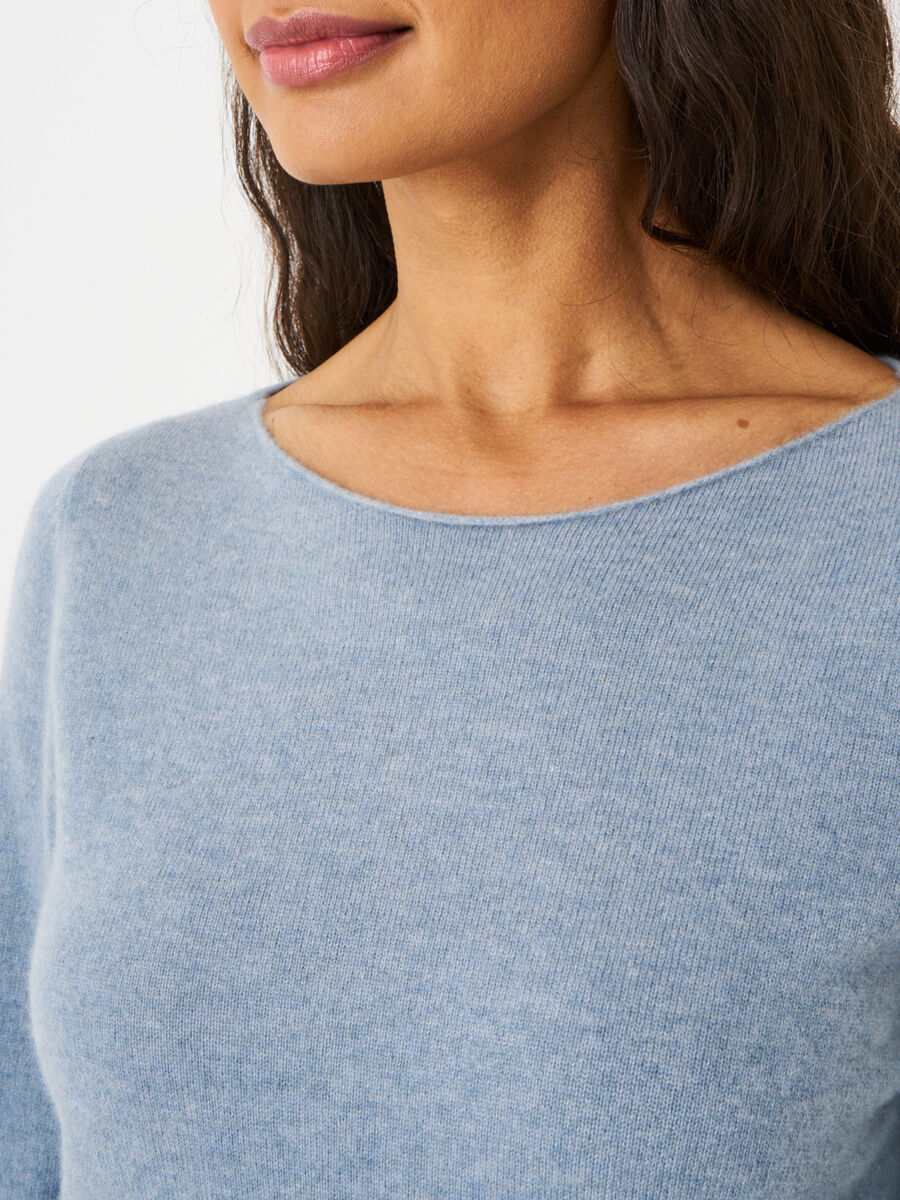Basic boat neck sweater in organic cashmere image number 113