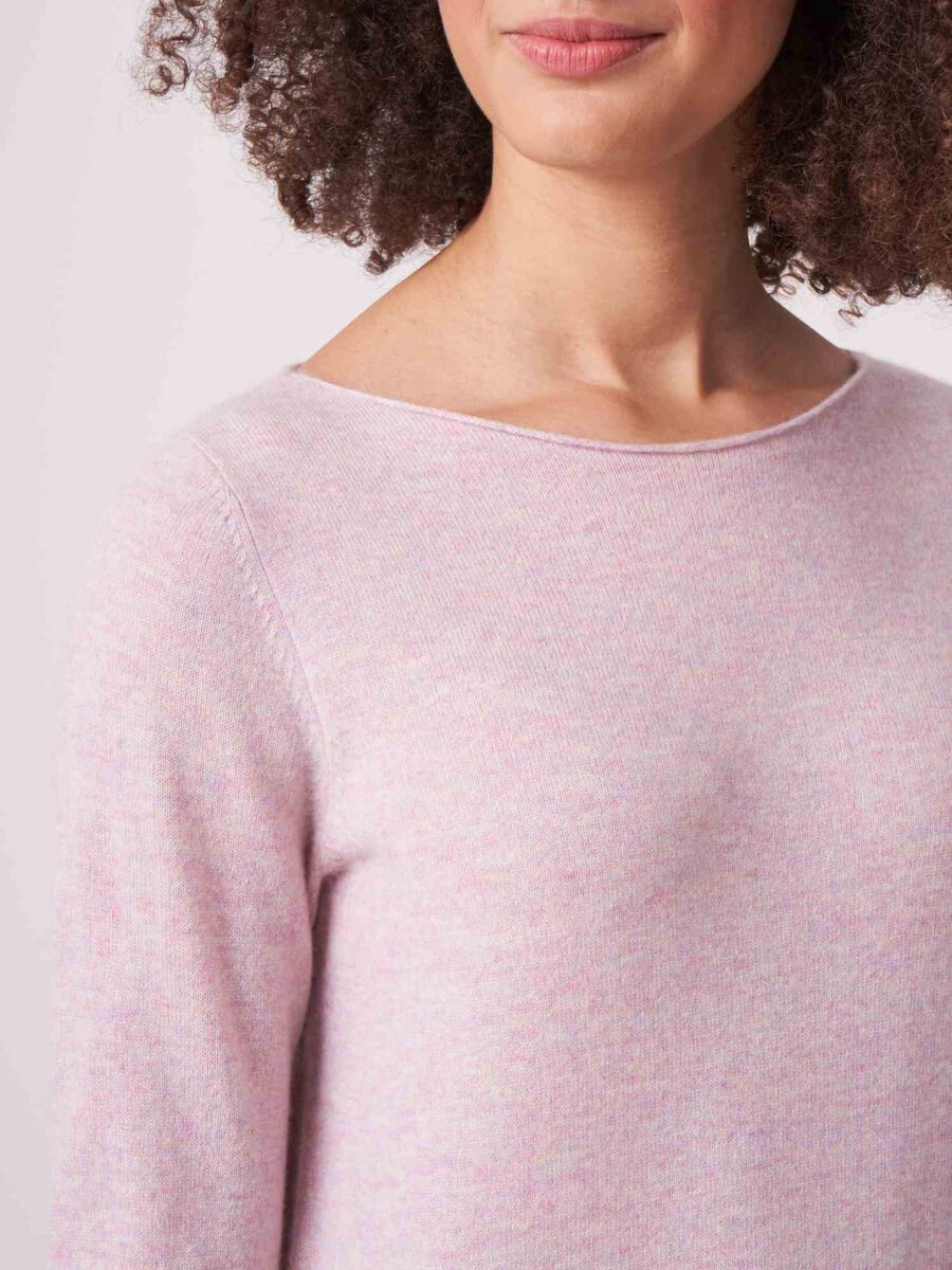Basic boat neck sweater in organic cashmere image number 121