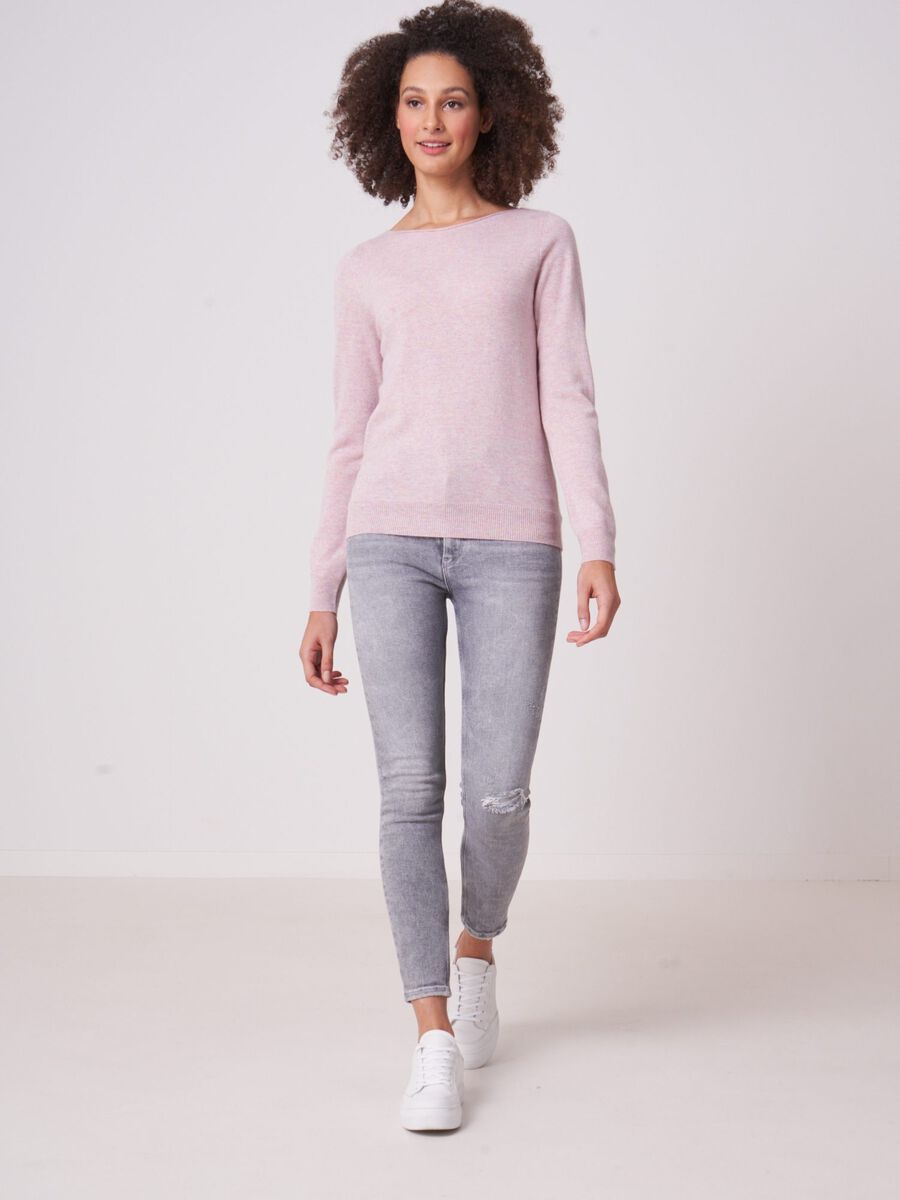 Basic boat neck sweater in organic cashmere image number 122