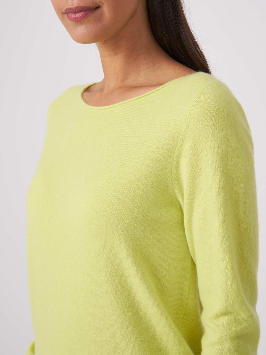 Basic boat neck sweater in organic cashmere image number 129