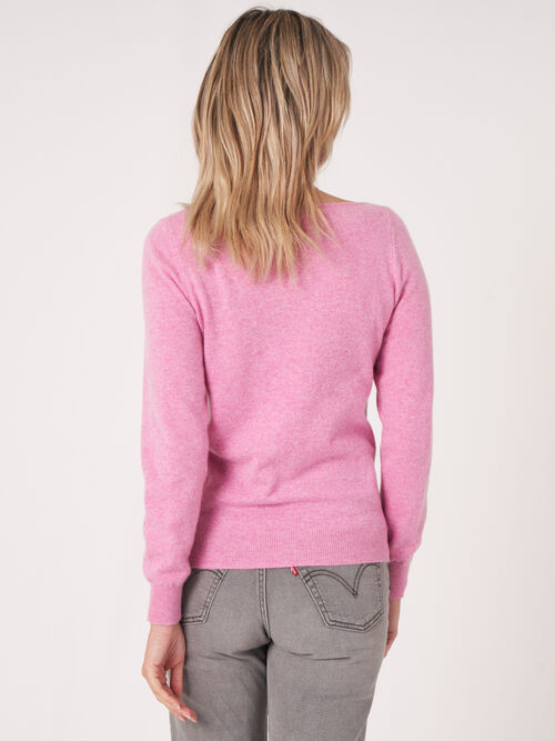 Basic boat neck sweater in organic cashmere