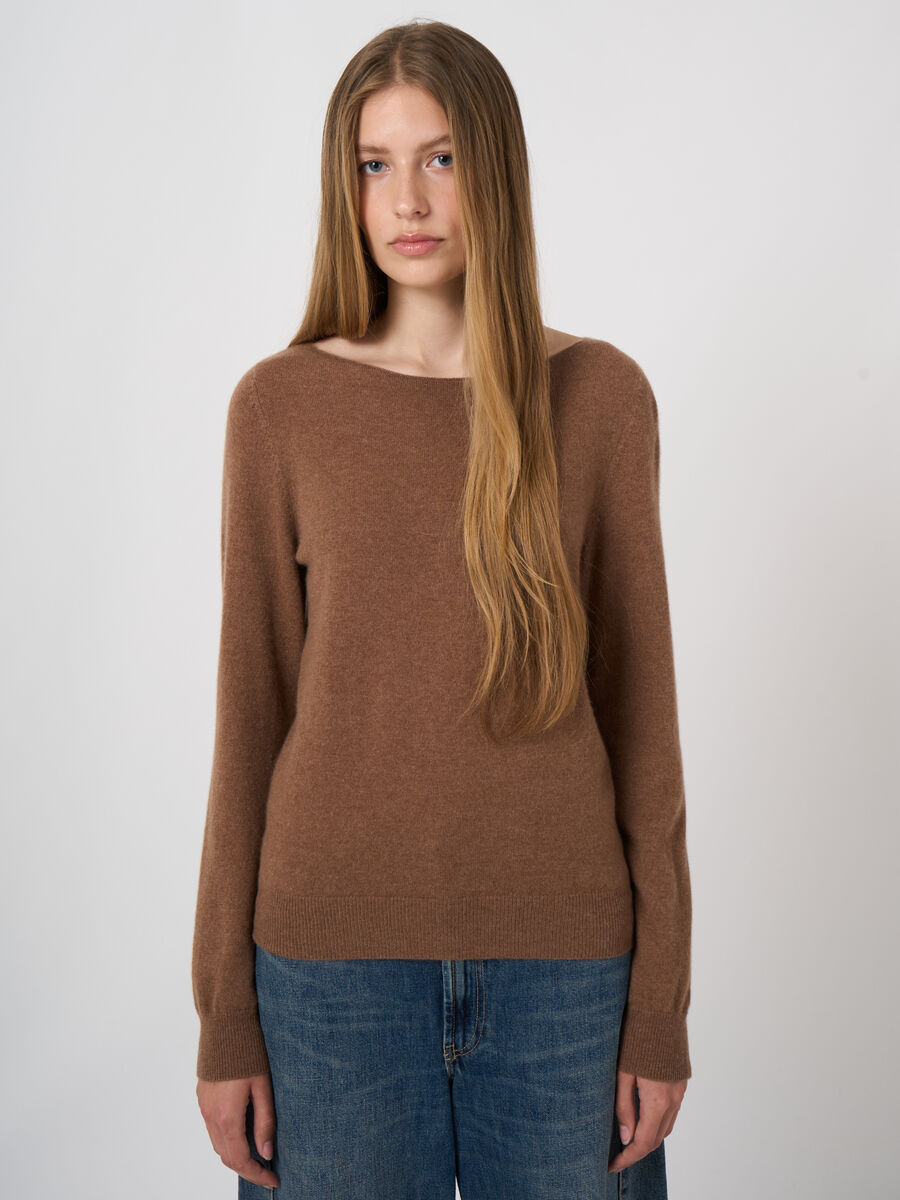 Feinstrick-Kaschmirpullover mit U-Boot-Ausschnitt image number 1