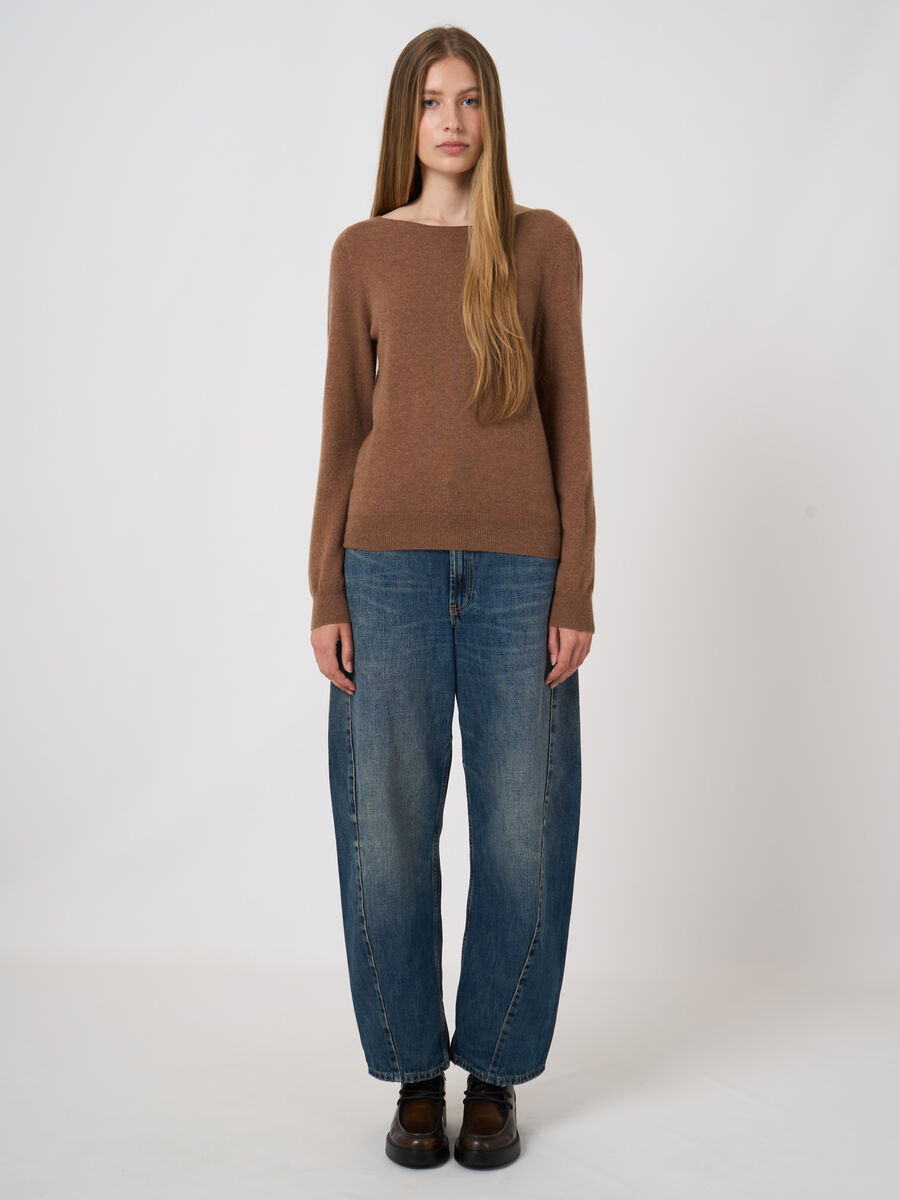 Feinstrick-Kaschmirpullover mit U-Boot-Ausschnitt image number 2