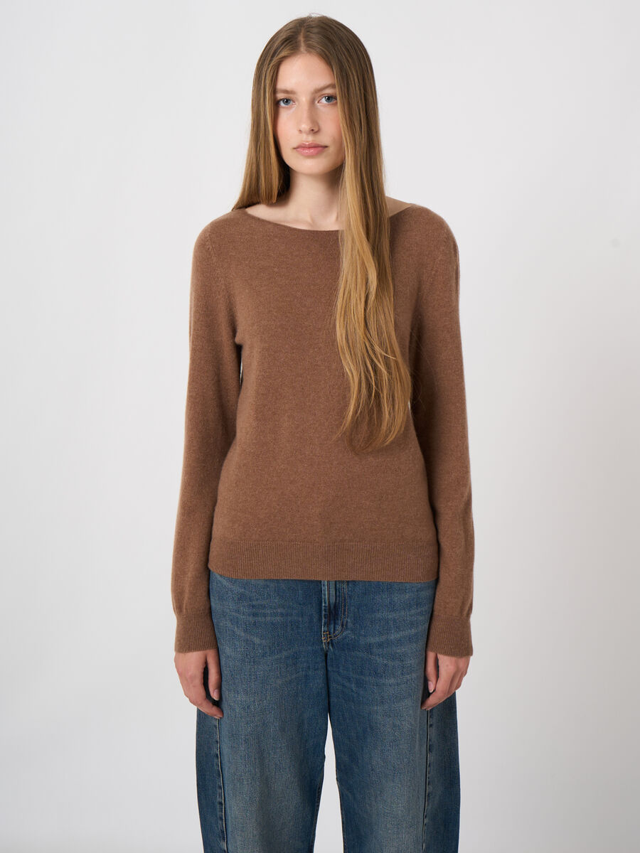 Feinstrick-Kaschmirpullover mit U-Boot-Ausschnitt image number 3