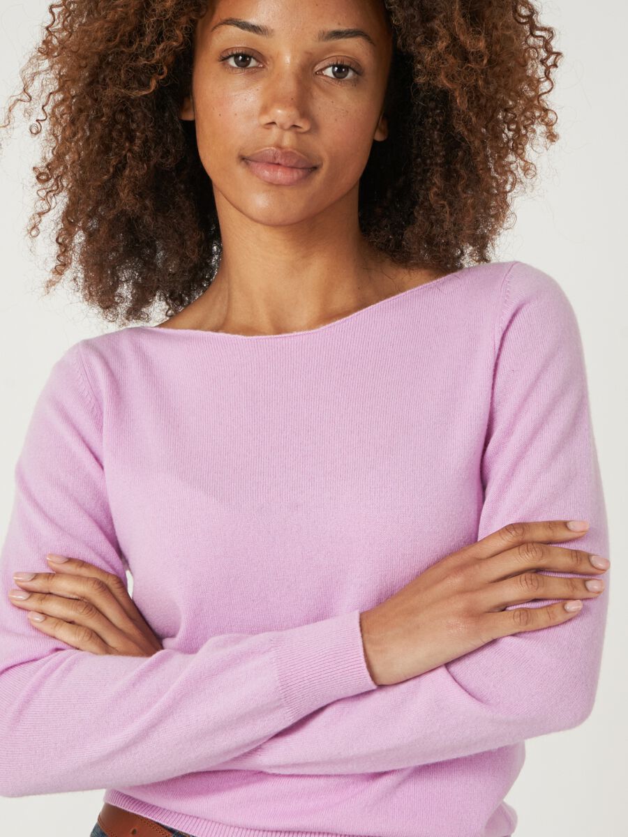 Basic boothals trui van biologisch kasjmier image number 2