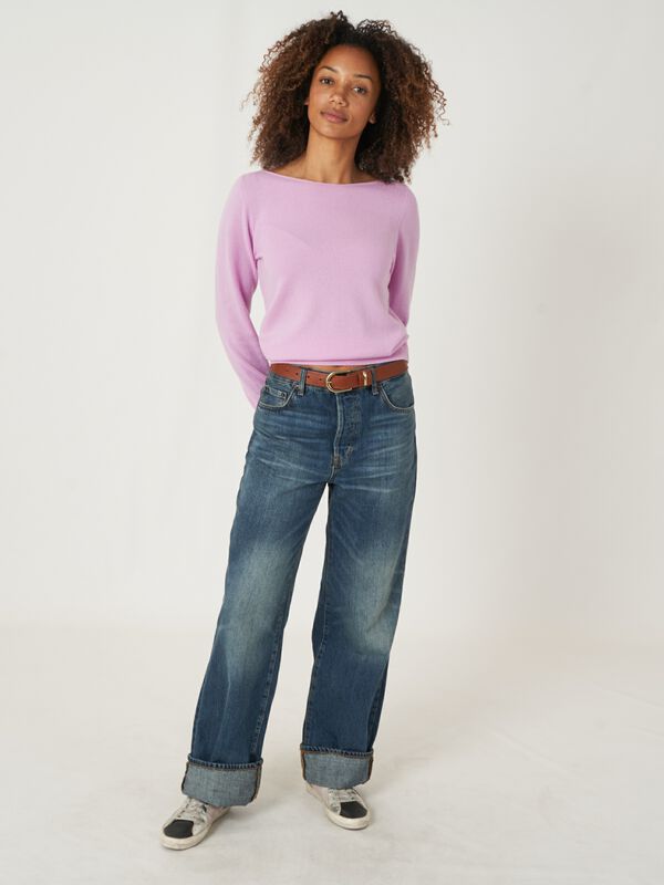 Basic-Pullover mit U-Boot-Ausschnitt aus Bio-Kaschmir image number 4