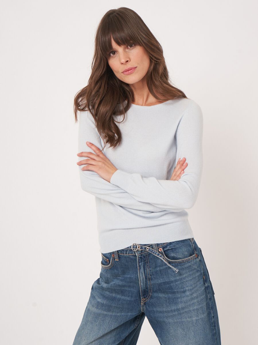 Basic boothals trui van biologisch kasjmier image number 1