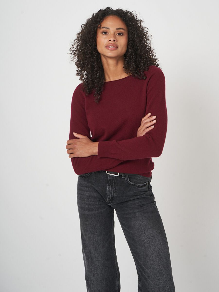 Basic-Pullover mit U-Boot-Ausschnitt aus Bio-Kaschmir image number 0