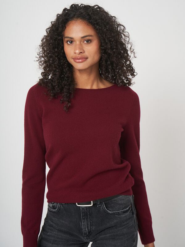 Basic boothals trui van biologisch kasjmier image number 1