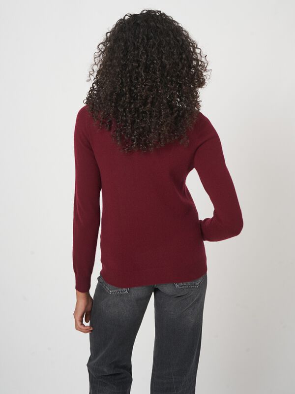 Basic boothals trui van biologisch kasjmier image number 3