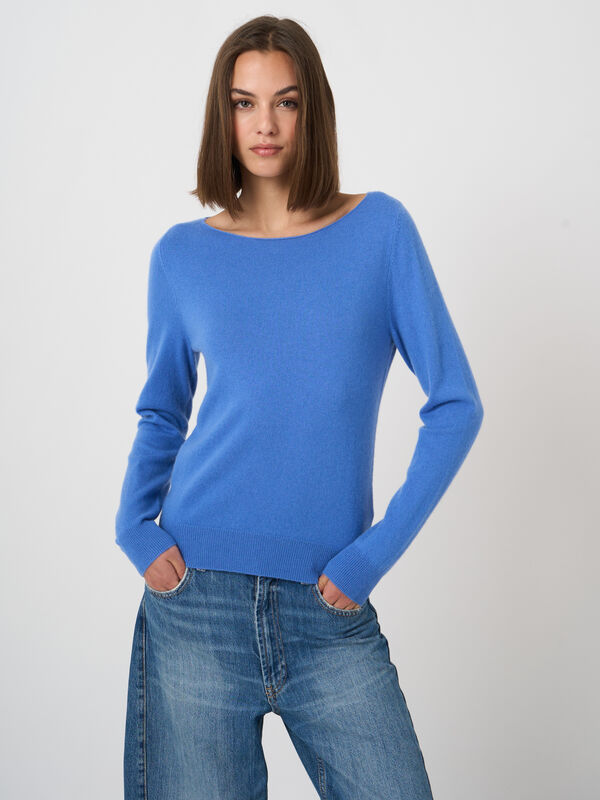 Feinstrick-Kaschmirpullover mit U-Boot-Ausschnitt image number 0
