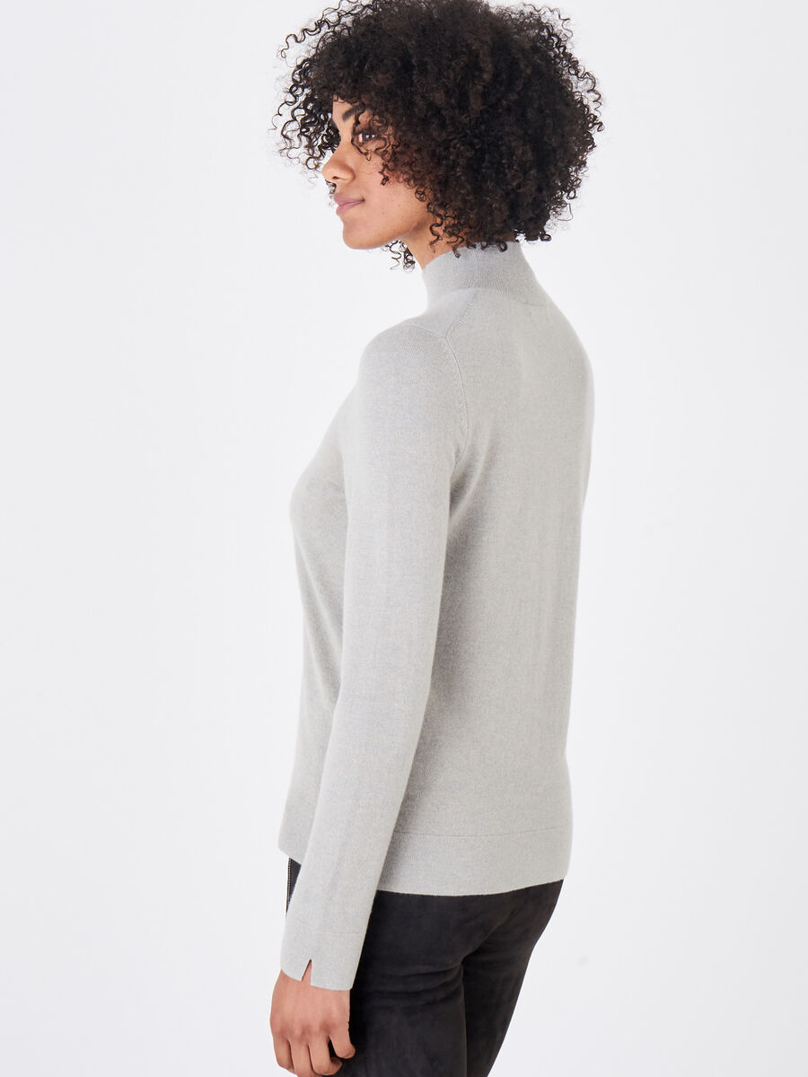 Stehkragen-Pullover aus organischem Kaschmir image number 1