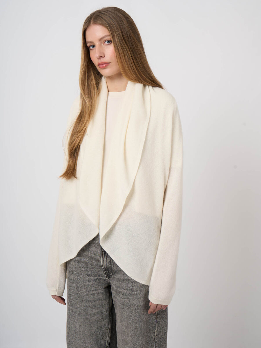 Shawl collar 100% organic cashmere cardigan image number 2