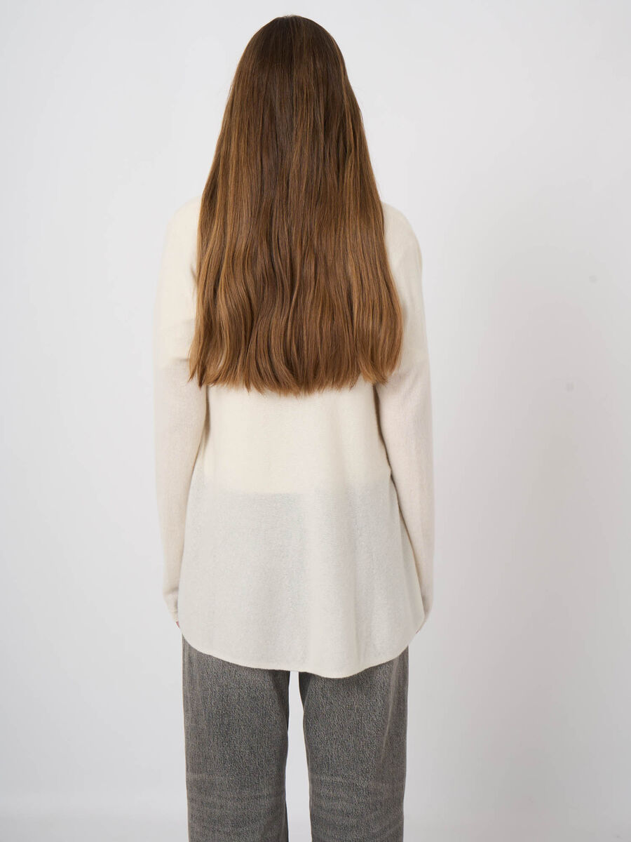 Shawl collar 100% organic cashmere cardigan image number 4