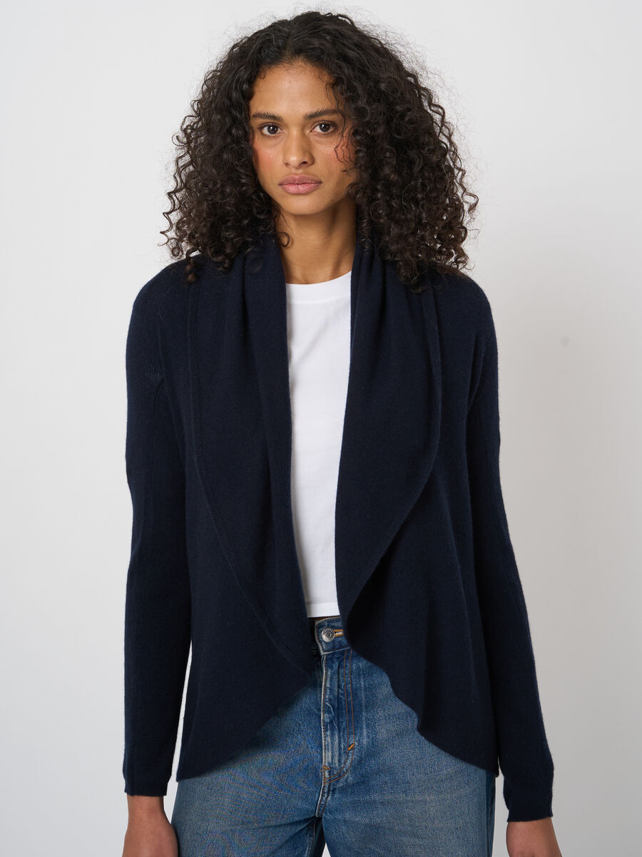 Shawl collar 100% organic cashmere cardigan image number 1