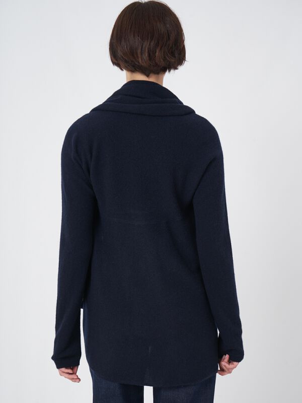 Open front cardigan in organic cashmere - shawl collar image number 3