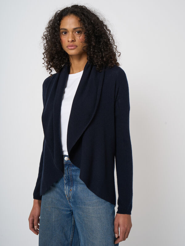 Cardigan van 100% biologisch kasjmier met sjaalkraag image number 2