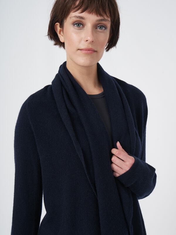 Open front cardigan in organic cashmere - shawl collar image number 1