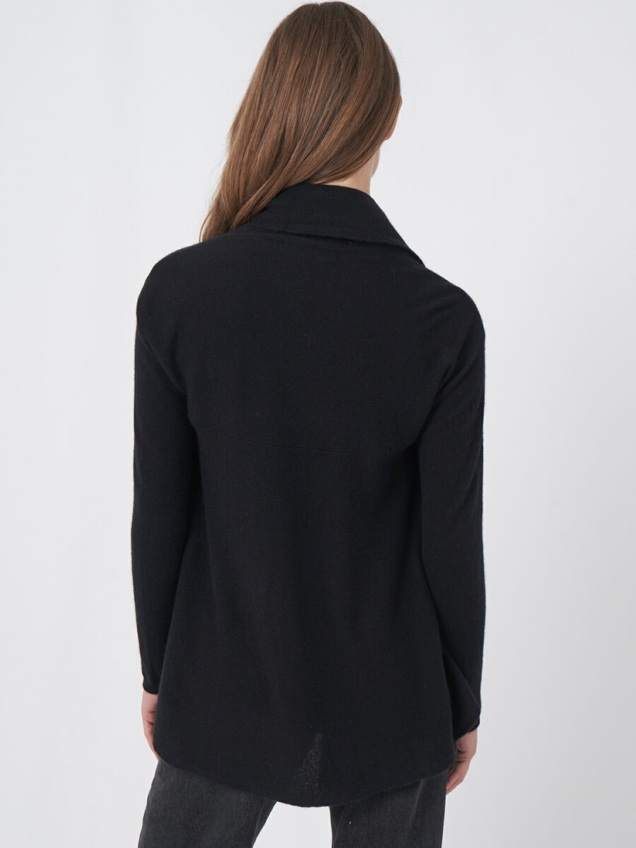 Open front cardigan in organic cashmere - shawl collar image number 5