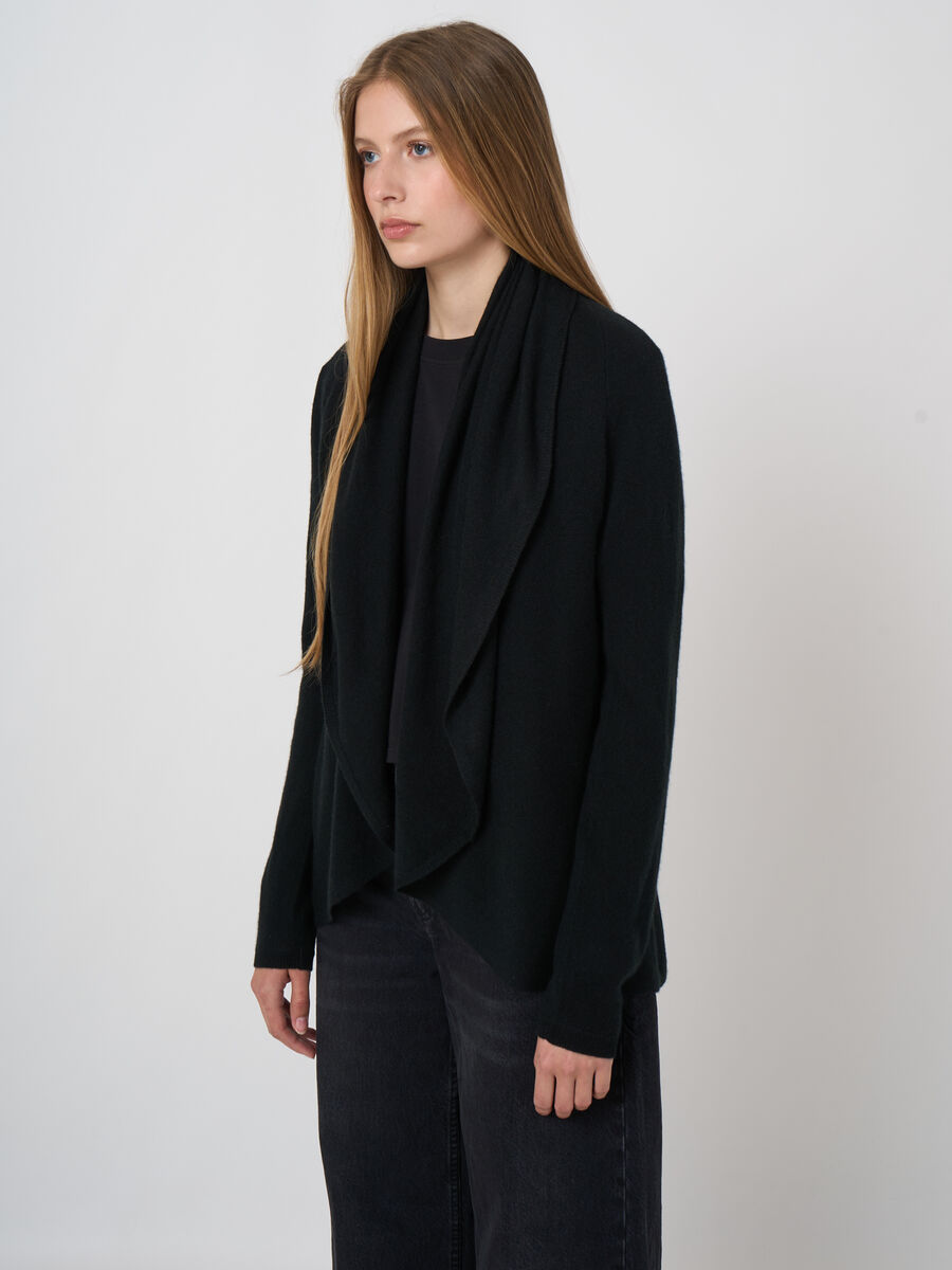 Leichte Kaschmir-Strickjacke mit Schalkragen image number 1