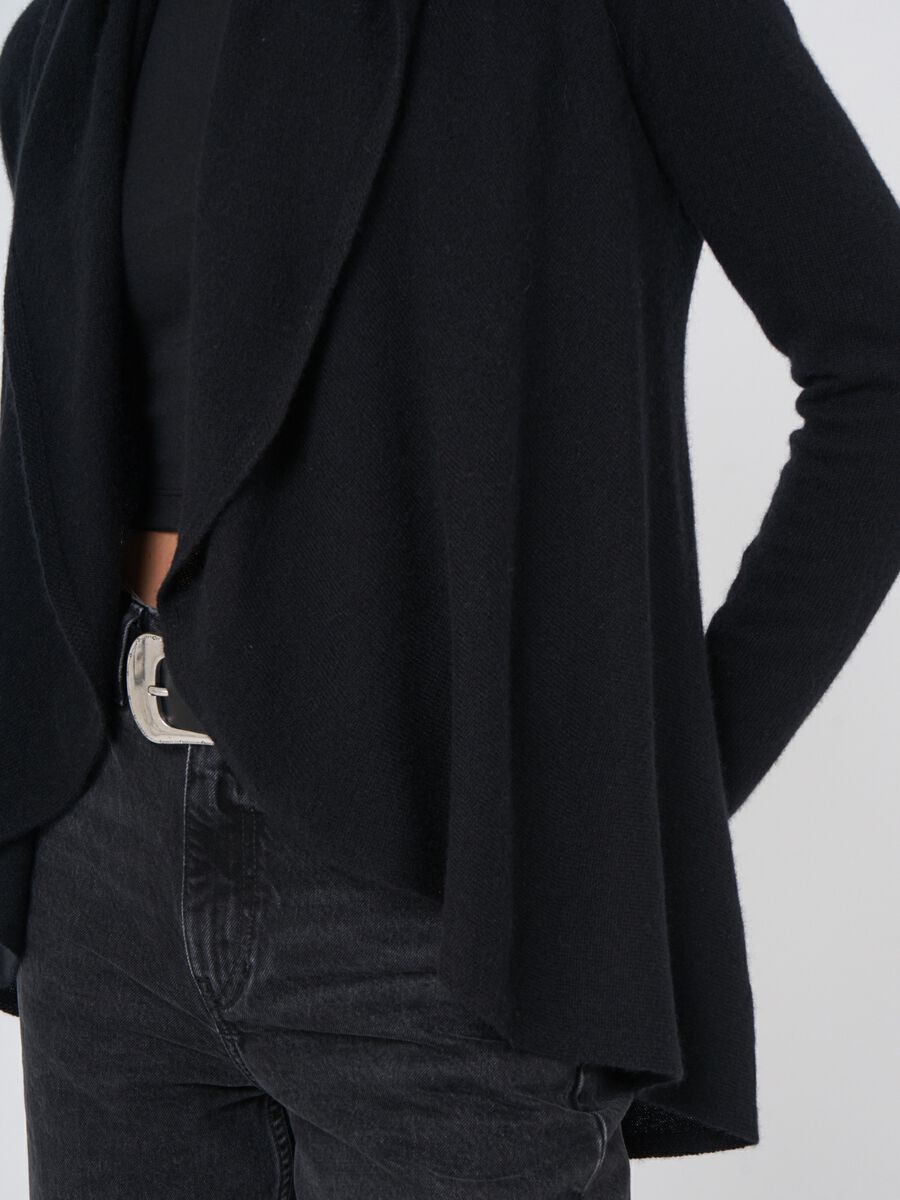 Open front cardigan in organic cashmere - shawl collar image number 3