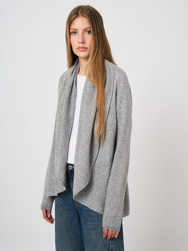 Shawl collar 100% organic cashmere cardigan image number 0