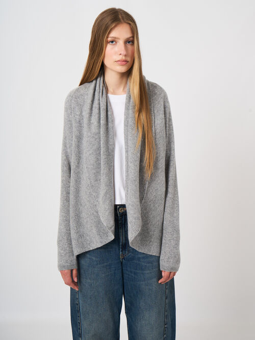 Shawl collar 100% organic cashmere cardigan
