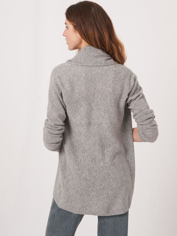 Open front cardigan in organic cashmere - shawl collar image number 4