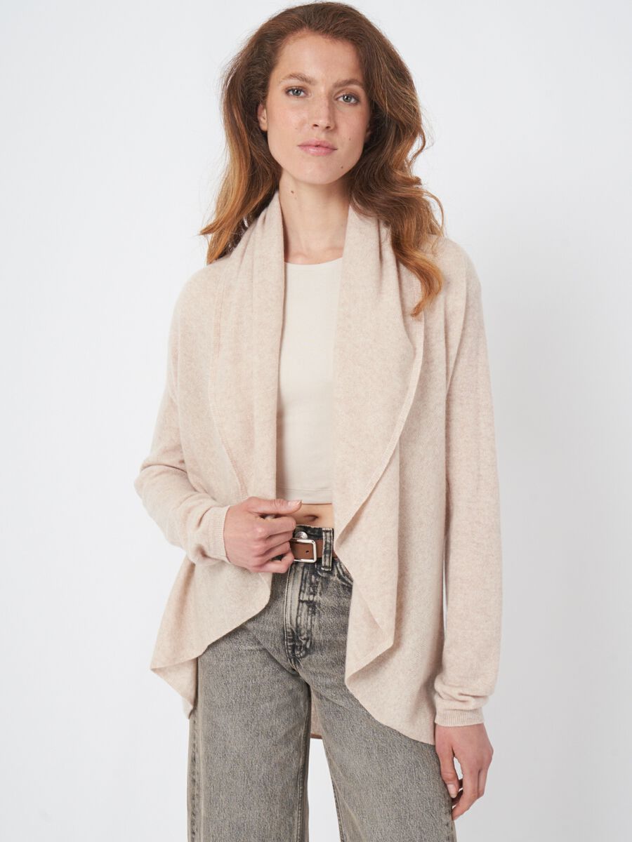 Offene Strickjacke mit Schalkragen aus Bio-Kaschmir image number 0
