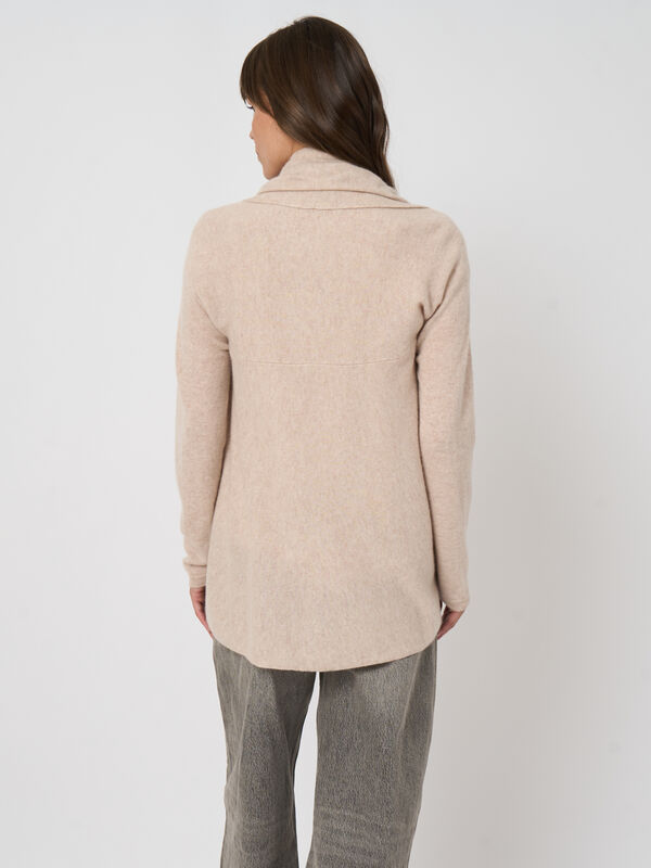 Cardigan col ch&acirc;le en cachemire 100 % bio image number 4