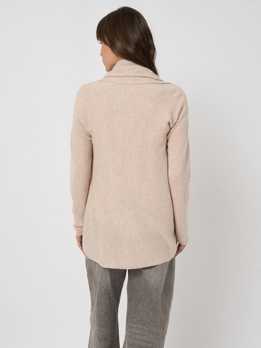 Cardigan col ch&acirc;le en cachemire 100 % bio image number 4
