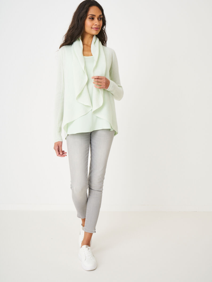 Offene Strickjacke mit Schalkragen aus Bio-Kaschmir image number 77