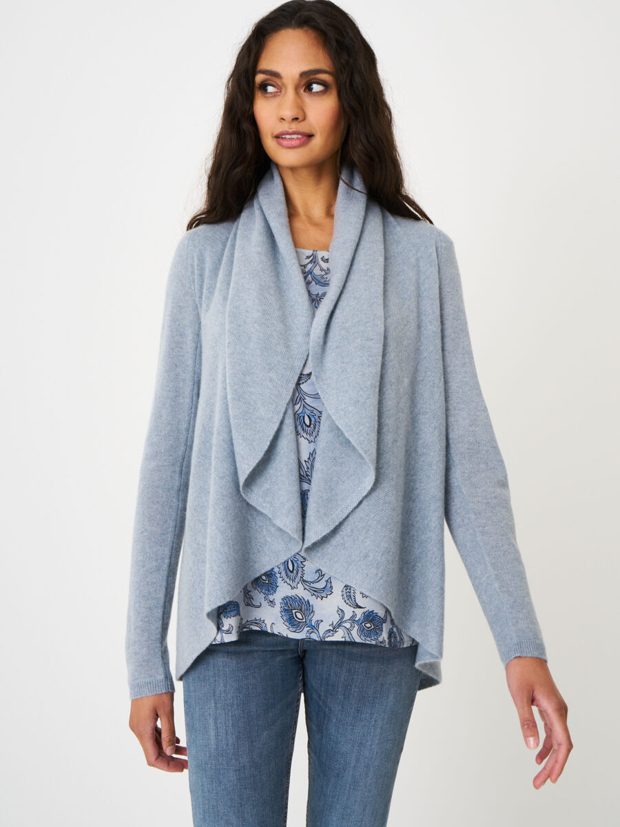 Offene Strickjacke mit Schalkragen aus Bio-Kaschmir image number 78