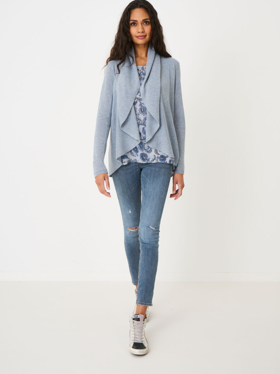 Offene Strickjacke mit Schalkragen aus Bio-Kaschmir image number 81