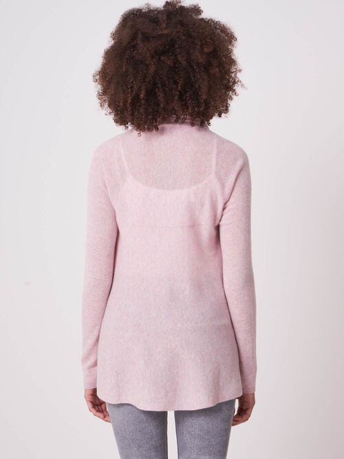 Gilet ouvert &agrave; col ch&acirc;le en cachemire biologique